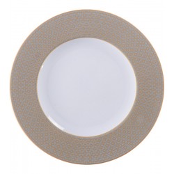Prato 28cm Raso Aurum Em Porcelana Decorada Tramontina